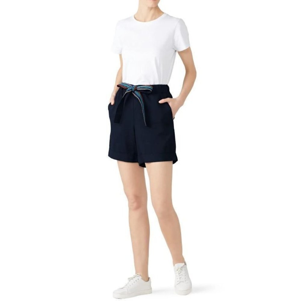 Chinti & Parker Black Rainbow Drawstring High Waist Shorts Size 2